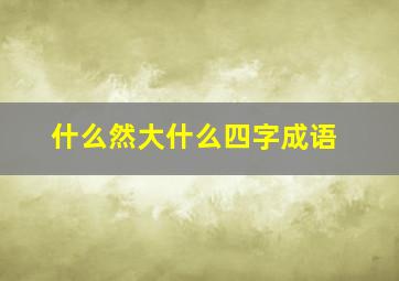 什么然大什么四字成语