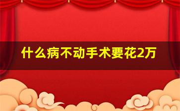 什么病不动手术要花2万