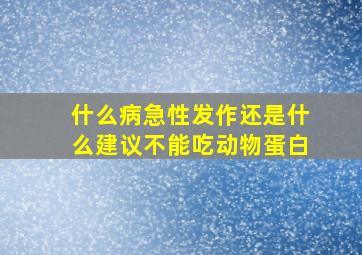 什么病急性发作还是什么建议不能吃动物蛋白