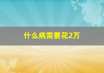 什么病需要花2万