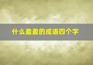 什么盈盈的成语四个字