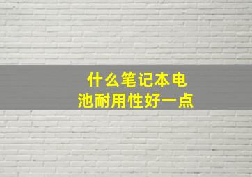 什么笔记本电池耐用性好一点