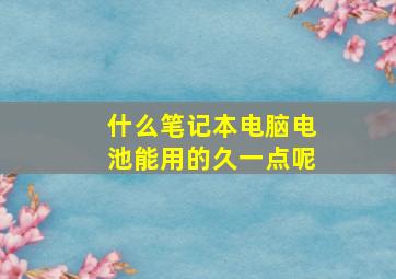 什么笔记本电脑电池能用的久一点呢