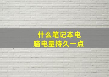 什么笔记本电脑电量持久一点