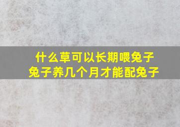 什么草可以长期喂兔子兔子养几个月才能配兔子