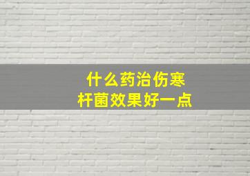 什么药治伤寒杆菌效果好一点