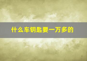 什么车钥匙要一万多的