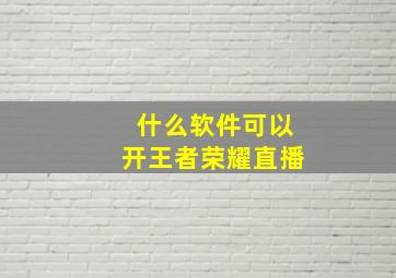 什么软件可以开王者荣耀直播