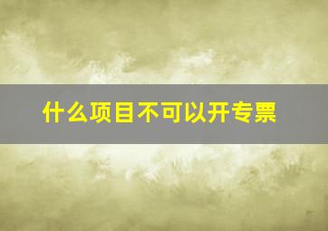 什么项目不可以开专票