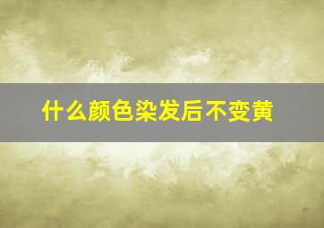 什么颜色染发后不变黄