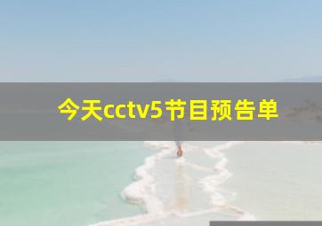 今天cctv5节目预告单