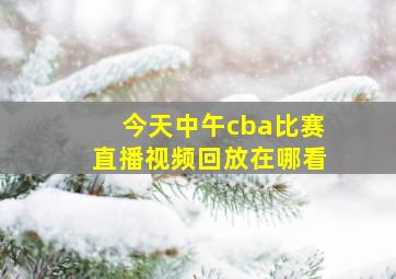 今天中午cba比赛直播视频回放在哪看