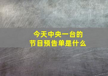 今天中央一台的节目预告单是什么