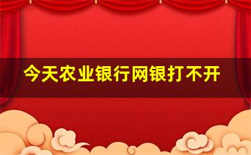 今天农业银行网银打不开