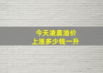 今天凌晨油价上涨多少钱一升