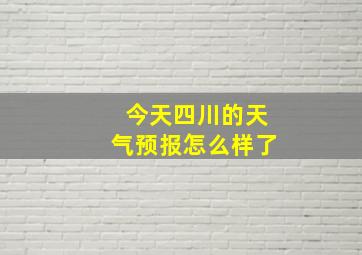 今天四川的天气预报怎么样了