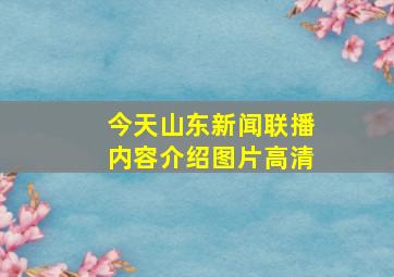 今天山东新闻联播内容介绍图片高清