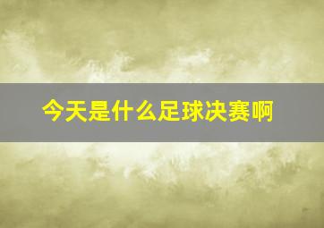 今天是什么足球决赛啊