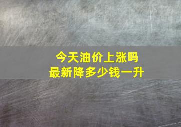 今天油价上涨吗最新降多少钱一升