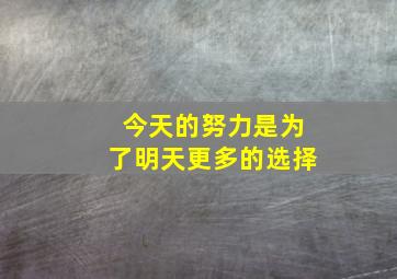 今天的努力是为了明天更多的选择