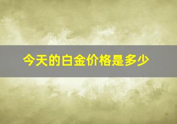 今天的白金价格是多少