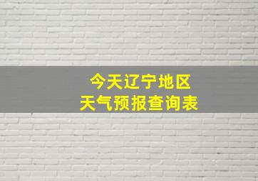 今天辽宁地区天气预报查询表