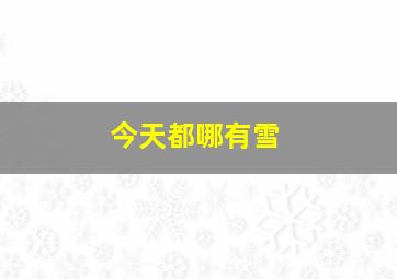 今天都哪有雪