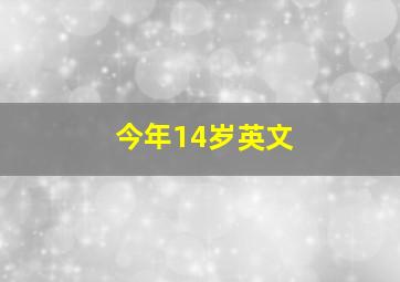 今年14岁英文