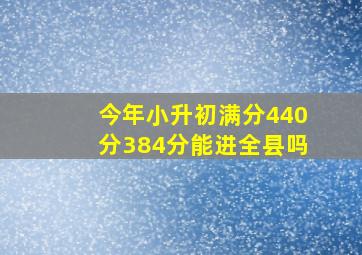 今年小升初满分440分384分能进全县吗