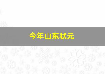 今年山东状元