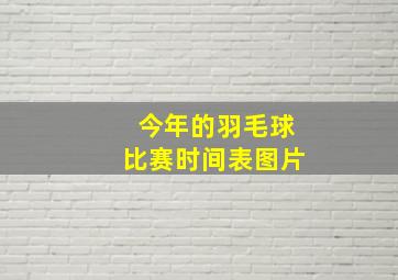 今年的羽毛球比赛时间表图片