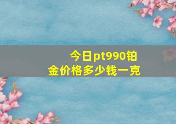 今日pt990铂金价格多少钱一克