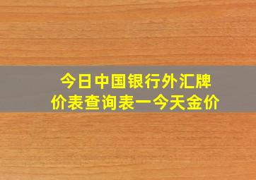 今日中国银行外汇牌价表查询表一今天金价