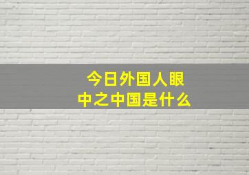 今日外国人眼中之中国是什么