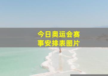 今日奥运会赛事安排表图片