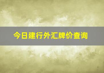 今日建行外汇牌价查询