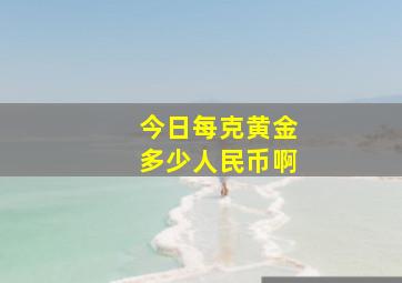 今日每克黄金多少人民币啊