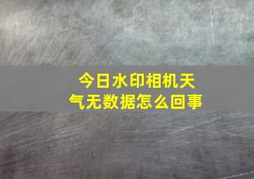 今日水印相机天气无数据怎么回事