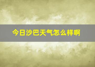 今日沙巴天气怎么样啊