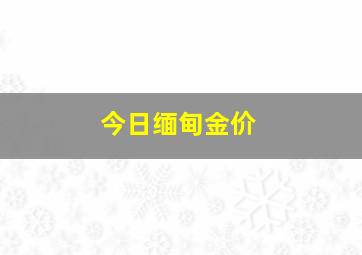 今日缅甸金价