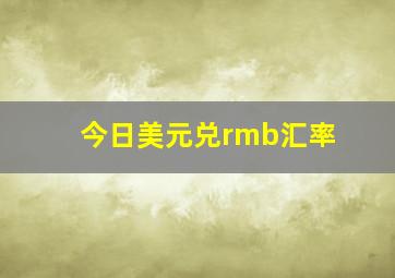 今日美元兑rmb汇率