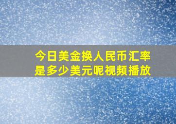 今日美金换人民币汇率是多少美元呢视频播放