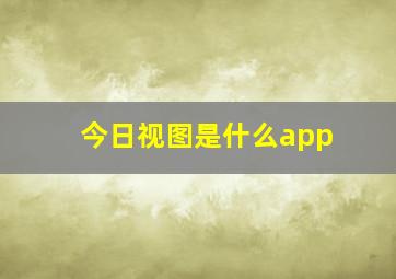 今日视图是什么app