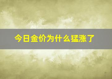 今日金价为什么猛涨了