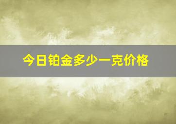 今日铂金多少一克价格