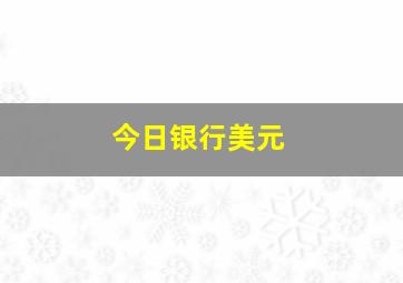 今日银行美元