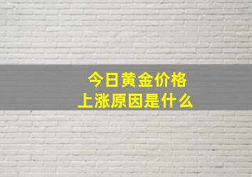 今日黄金价格上涨原因是什么