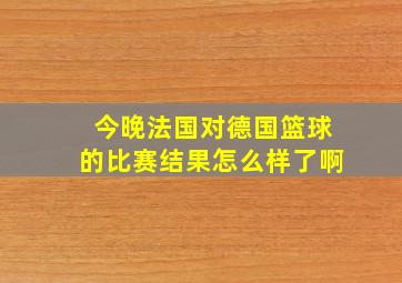 今晚法国对德国篮球的比赛结果怎么样了啊