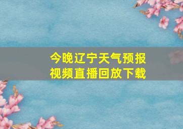 今晚辽宁天气预报视频直播回放下载