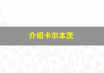 介绍卡尔本茨